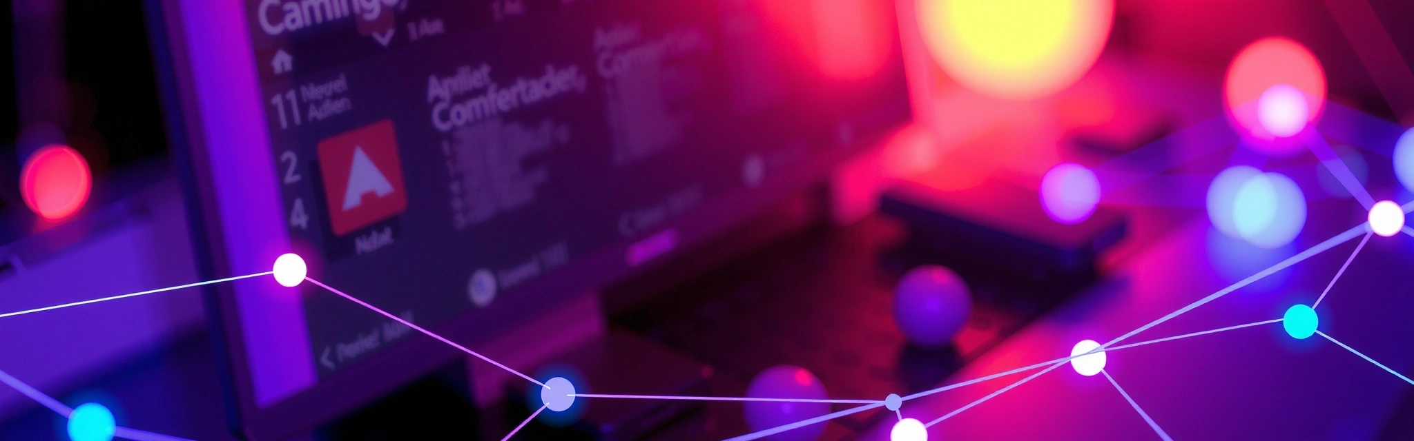 Imagine abstractă cu elemente de comunicare și conexiune digitală, simbolizând ușurința contactului