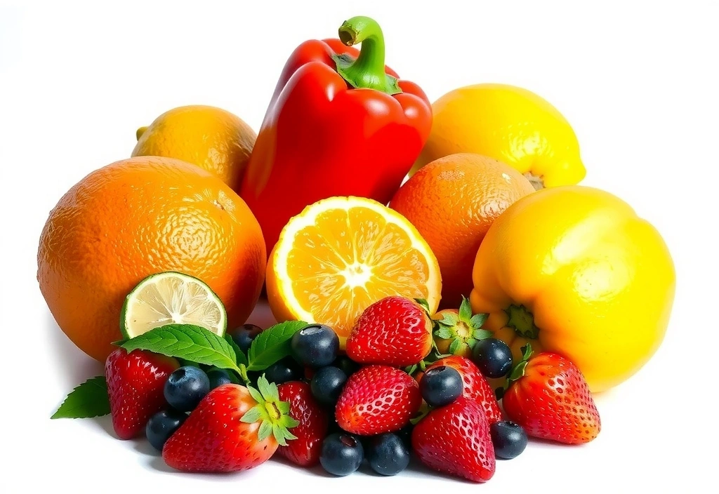 Citrice, ardei și fructe de pădure, bogate în vitamina C